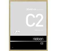 nielsen cadre photo, 30 x 40 cm, aluminium, Or mat, cadre photopour accrocherau format paysage et portrait, verre véritable, C2