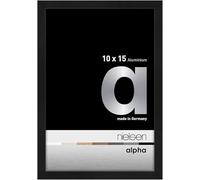 nielsen cadre photo, 10 x 15 cm, aluminium, Noir mat, cadre photopour poser et accrocherau format paysage et portrait, verre véritable, Alpha