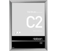 nielsen cadre photo, 13 x 18 cm, aluminium, Argent brillant, cadre photopour poser et accrocherau format paysage et portrait, verre véritable, C2