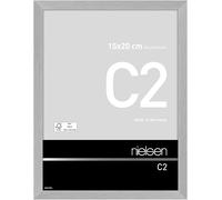 nielsen cadre photo, 15 x 20 cm, aluminium, Argent mat, cadre photopour poser et accrocherau format paysage et portrait, verre véritable, C2
