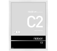 nielsen cadre photo, 15 x 20 cm, aluminium, Blanc brillant, cadre photopour poser et accrocherau format paysage et portrait, verre véritable, C2
