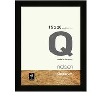 nielsen cadre photo, 15 x 20 cm, bois, Noir, cadre photopour poser et accrocherau format paysage et portrait, verre véritable, Quadrum