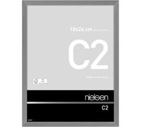 nielsen cadre photo, 18 x 24 cm, aluminium, Gris mat, cadre photopour poser et accrocherau format paysage et portrait, verre véritable, C2