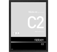 nielsen cadre photo, 18 x 24 cm, aluminium, Noir mat, cadre photopour poser et accrocherau format paysage et portrait, verre véritable, C2