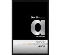nielsen cadre photo, 20 x 30 cm, aluminium, Noir mat, cadre photopour poser et accrocherau format paysage et portrait, verre véritable, Alpha