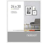 nielsen cadre photo, 24 x 30 cm, aluminium, Blanc brillant, cadrepour accrocherau format paysage et portrait, verre véritable, Pixel