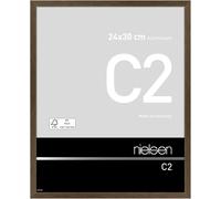 nielsen cadre photo, 24 x 30 cm, aluminium, Noyer mat, cadrepour accrocherau format paysage et portrait, verre véritable, C2