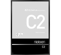 nielsen cadre photo, 29,7 x 42 cm (A3), aluminium, Noir brillant, cadre affichepour accrocherau format paysage et portrait, verre véritable, C2
