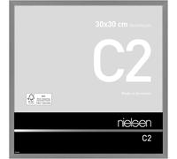 nielsen cadre photo, 30 x 30 cm, aluminium, Gris mat, cadrepour accrocherau format paysage et portrait, verre véritable, C2