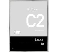 nielsen cadre photo, 30 x 40 cm, aluminium, Argent brillant, cadre photopour accrocherau format paysage et portrait, verre véritable, C2