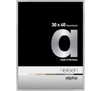 nielsen cadre photo, 30 x 40 cm, aluminium, Argent mat, cadre photopour accrocherau format paysage et portrait, verre véritable, Alpha