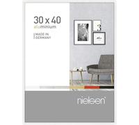 nielsen cadre photo, 30 x 40 cm, aluminium, Blanc brillant, cadre photopour accrocherau format paysage et portrait, verre véritable, Pixel