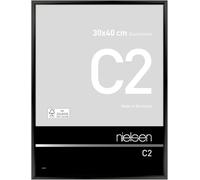 nielsen cadre photo, 30 x 40 cm, aluminium, Noir brillant, cadre photopour accrocherau format paysage et portrait, verre véritable, C2