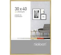 nielsen cadre photo, 30 x 40 cm, aluminium, Or brillant, cadre photopour accrocherau format paysage et portrait, verre véritable, Pixel