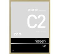 nielsen cadre photo, 30 x 40 cm, aluminium, Or mat, cadre photopour accrocherau format paysage et portrait, verre véritable, C2