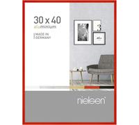 nielsen cadre photo, 30 x 40 cm, aluminium, Rouge brillant, cadre photopour accrocherau format paysage et portrait, verre véritable, Pixel