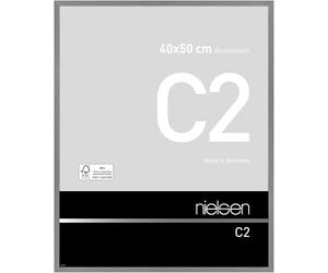 nielsen cadre photo, 40 x 50 cm, aluminium, Gris mat, cadre affichepour accrocherau format paysage et portrait, verre véritable, C2