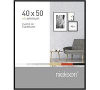 nielsen cadre photo, 40 x 50 cm, aluminium, Noir brillant, cadre affichepour accrocherau format paysage et portrait, verre véritable, Pixel