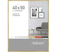 nielsen cadre photo, 40 x 50 cm, aluminium, Or brillant, cadre affichepour accrocherau format paysage et portrait, verre véritable, Pixel