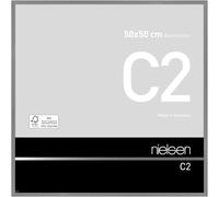 nielsen cadre photo, 50 x 50 cm, aluminium, Gris mat, cadre affichepour accrocherau format paysage et portrait, verre véritable, C2