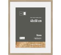 nielsen cadre photoavec passe-partout, 40 x 50 cm, bois, Chêne, cadre affichepour accrocherau format paysage et portrait, verre véritable, Skava