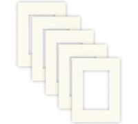 nielsen Conservation Passepartout carton 1,5 mm | set de 5 pièces | format extérieur 18x24 cm pour format d'image 10x15 cm | blanc crème | surface structurée