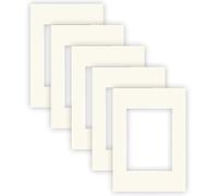 nielsen Conservation Passepartout carton 2,2 mm | set de 5 pièces | format extérieur 21x29,7 cm (DIN A4) pour format d'image 13x18 cm | blanc ivoire (blanc crème) | surface lisse