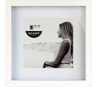 Nielsen Cadre photo Aura 20 x 20 cm MDF blanc avec passe‑partout, verre, pour poser et accrocher
