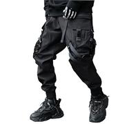 Niepce Inc Streetwear Techwear Jogger Cargo Pants for Men (Black2, Small)