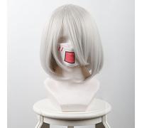 Nier:Automata 2B Yorha No. 2 Type B Heroine Perruque Cosplay Gris argenté Cheveux synthétiques courts Style bobo + bonnet de perruque