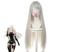 Nier:Automata A2 Anime Bleach Ukitake Cheveux synthétiques résistants à la chaleur Accessoires Cosplay Halloween Party + bonnet de perruque gratuit
