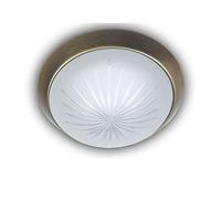 Niermann Standby 53612 A + +, Plafonnier - Joint - Bague décorative laiton vieilli, LED, en verre satiné 25 x 25 x 8 cm