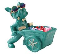 Niesel Bol porte-clé pour chien, bonbons pour animaux en résine,Bol de bonbons pour figurine pour chien en résine - Chien tirant un chariot design pour la maison décorations pour