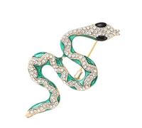 Niesel Broche serpent en strass, broche serpent en strass, broche serpent émaillée avec épingle serpent verte en strass | Accessoires
