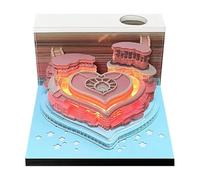 Niesel Calendrier 2025 - Calendrier artistique 2025 - Bloc-notes avec calendrier artistique - Décoration de bureau lumineuse - Motif Saint-Valentin - Calendrier de bureau de pendaison de crémaillère