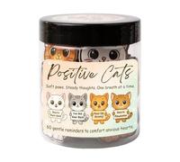 Niesel Cartes d'affirmations positives - 60 cartes d'encouragement - pot avec chat positif - pour femmes et collègues, décoration de bureau, pleine conscience et soins de santé mentale