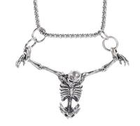 Niesel Collier Crâne Homme Bijoux Tête de Mort Homme - Pendentif Bijoux Rétro Mode | Pendentif Crâne Homme Collier Tête de Mort Halloween Alliage Fête Spectacles