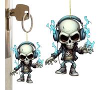 Niesel Décoration Miroir De Voiture Thème Crâne | Décoration Rétroviseur | Pour Intérieur Voiture 2D - Pour Camion Van Style Décor Chambre