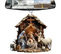 Niesel Décorations de crèche de Noël, décorations de crèche de Noël, la naissance de Jésus, étiquettes de crèche de sapin de Noël, pendentifs de crèche 3D en acrylique, souvenir festif pour Noël