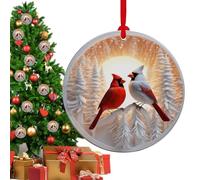 Niesel Décorations de Noël | Décoration 2D Acrylique Cardinal Des Neiges Aube Hiver | Décoration D'hiver pour Arbre de Noël - Pour Maison Fêtes Intérieur Mur Fenêtre Guirlande
