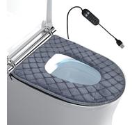 Niesel Housse chauffante pour siège de toilette | Tapis chauffant réglable à 5 niveaux - Tapis de siège de toilette avec minuterie - Design à brancher pour soins aux personnes âgées le matin salle de