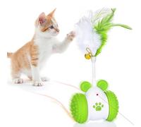 Niesel Jouet pour Chat Automatique, Jouet de Chat interactif, Jeu de Intelligent drôle Rechargeable, Jeu à consommation d'énergie, à déplacer des Plumes de pour l'entraînement à Domicile du Temps