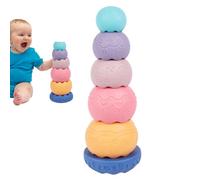 Niesel Jouets empilables en caoutchouc, jouets empilables pour enfants - Jouets empilables Jouets empilables en coquille en caoutchouc | Blocs préscolaires, jouets d'apprentissage des