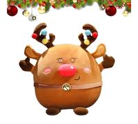 Niesel Jouets en peluche de Noël, animaux en peluche de Noël, poupées en peluche avec rennes et oreillers embrassés par le Père Noël - Peluche de Noël multifonction pour chambre à coucher,