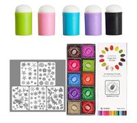 Niesel Kit d'applicateurs de doigts, applicateurs d'éponge de doigt | Ensemble éducatif de peinture au doigt Éponges à peindre - Fournitures d'artisanat artistique Kit d'apprentissage