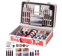 Niesel Kit de maquillage complet, kit de maquillage pour débutant, Kit de démarrage de pour adolescents, Étui à cosmétiques comprenant un fard à paupières, un fard à joues, crayon à
