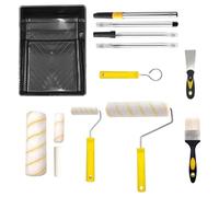 Niesel Kit de peinture murale, grand rouleau de peinture | Brosse d'angle ergonomique sans peluches avec manche télescopique et bac à peinture pour surfaces structurées et meubles