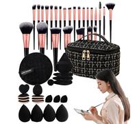 Niesel Kit De Pinceaux De Maquillage | Pinceaux À Poudre Blush Et Fard À Paupières | Trousse De Voyage Organisatrice Accessoires Maquillage Portable Kit Cadeau Pour Fille Femme Mère