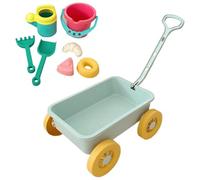 Niesel Lot de 8 jouets de sable de plage - Pour apprendre précoce - Avec chariot - Kit de jeu amusant en plein air pour la plage, en dehors du camping