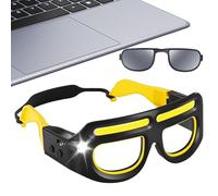Niesel Lunettes avec LED allumées, rechargeables, 5 modes de capteur de mouvement, pour le camping et la sécurité, pour le cyclisme, l'aventure, le travail, les activités nocturnes, la randonnée